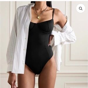 Anine Bing Kyler One Piece Swimsuit in Black Small S
